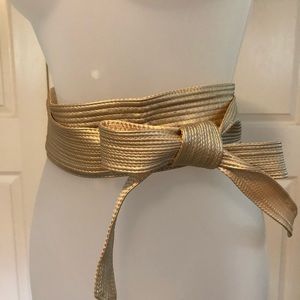 The Limited sash belt new 3 1/4”x90” soft gold